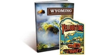 Yellowstone Sticker and Wyoming Travel Guide