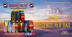 FREE 4lbs Bag of Essence Dog and Cat Food
